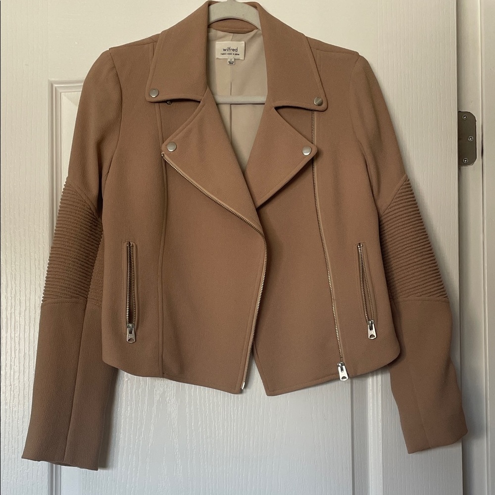 ARITZIA Wilfred | Montesson Camel Beige Tan Moto Jacket Size 2